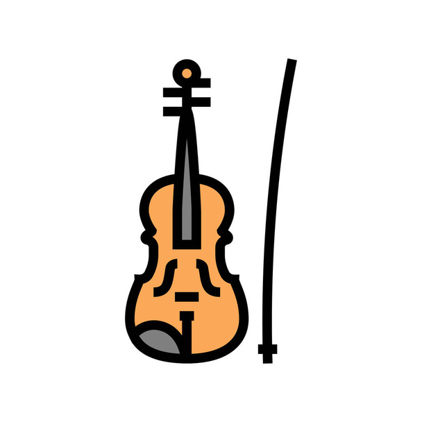 violin music instrument color icon vector illustration - Vector, Image