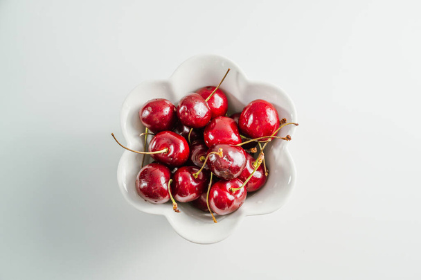 fresh cherry fruit on white background - Photo, Image