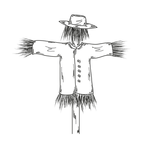 schets van de scarecrow - Vector, afbeelding