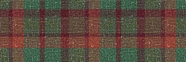 Classic winter tartan plaid seamless edging border. Modern gingham checker trim background. Woven scottish masculine tweed effect ribbon banner.  - Photo, Image