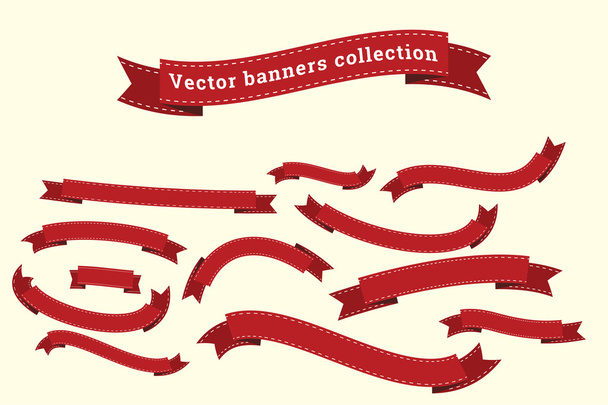 Ribbon banners vector collection templates for design work - Διάνυσμα, εικόνα
