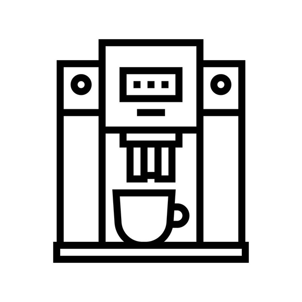 machine coffee brewing professional electronic equipment line icon vector illustration - Vector, Image