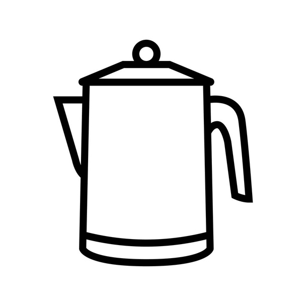 percolator caffè make attrezzature linea icona vettoriale illustrazione - Vettoriali, immagini