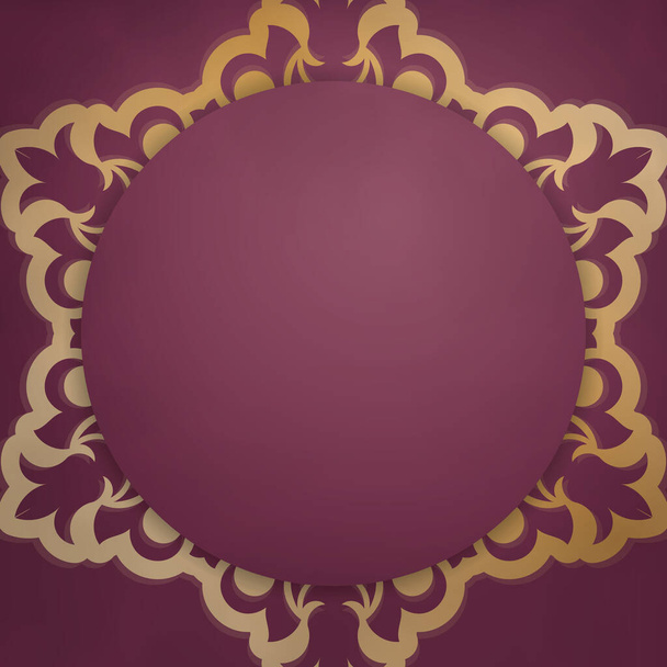 Burgundská karta s abstraktním zlatým ornamentem pro Váš design. - Vektor, obrázek