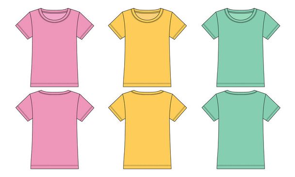 coloré t-shirt dessins ensemble, illustration vectorielle - Vecteur, image