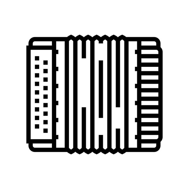 akordeon klasyczny muzyk instrument linia ikona wektor ilustracja - Wektor, obraz