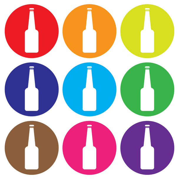 Glass bottle icon set vector - Vector, Image