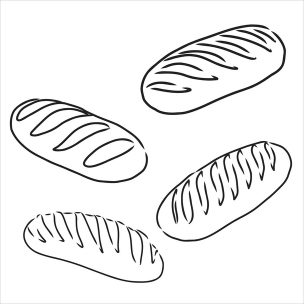 productos de panadería. conjunto de bocetos vectoriales productos de panadería vector - Vector, imagen