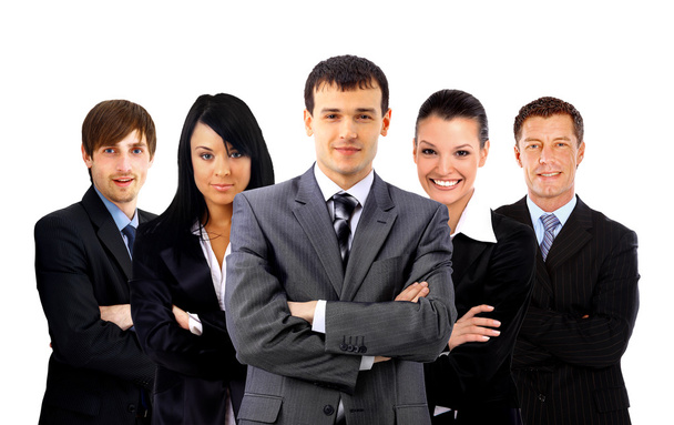 Business man and his team isolated over a white background - Photo, Image