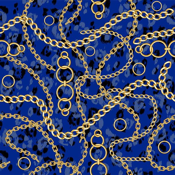 chains mixed on blue background - Wektor, obraz