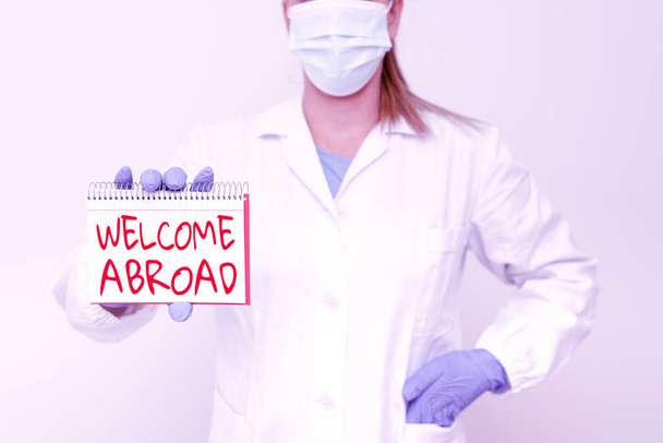 Conceptual caption Welcome Abroad. Business concept something that you say when someone gets on ship Demonstrating Medical Ideas Presenting New Scientific Discovery - Photo, Image
