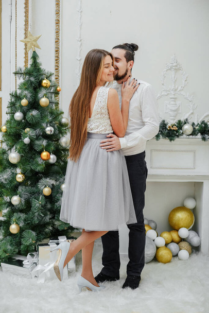 couple in the scenery of the New Years photo shoot - Photo, Image
