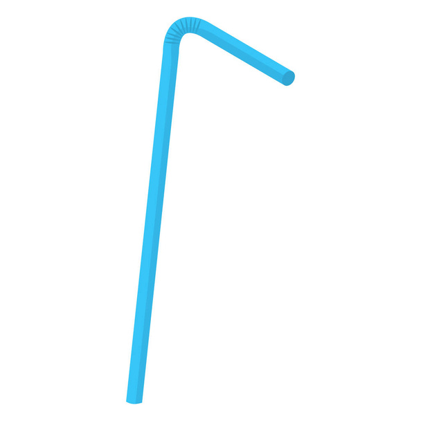 blue straw cartoon vector isolated object - Vector, Image