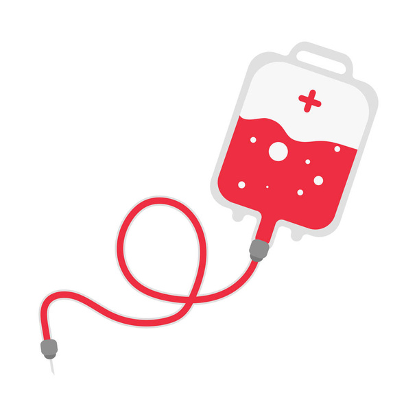 trasfusione di sangue sacchetto cartone animato vettore oggetto isolato - Vettoriali, immagini