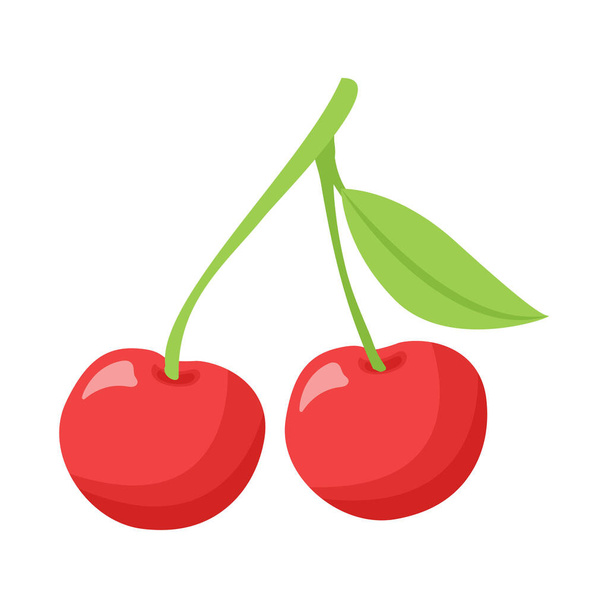 fruit cherry cartoon vector isolated object - Vektor, obrázek