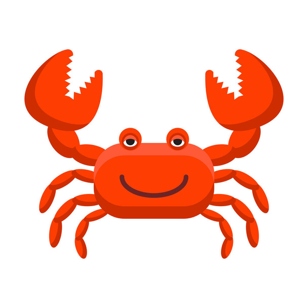 red cartoon crab cartoon vector isolated object - Vector, Image