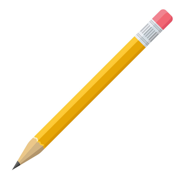 γραφική ύλη κίτρινο μολύβι κινουμένων σχεδίων διάνυσμα απομονωμένο αντικείμενο - Διάνυσμα, εικόνα