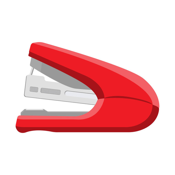 papelaria grampeador vermelho desenho animado vetor objeto isolado - Vetor, Imagem