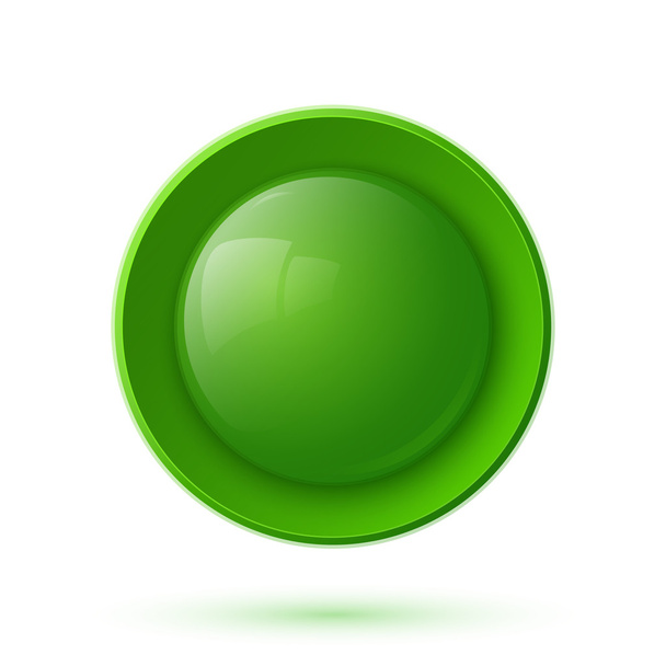 Green glossy button icon - Вектор, зображення
