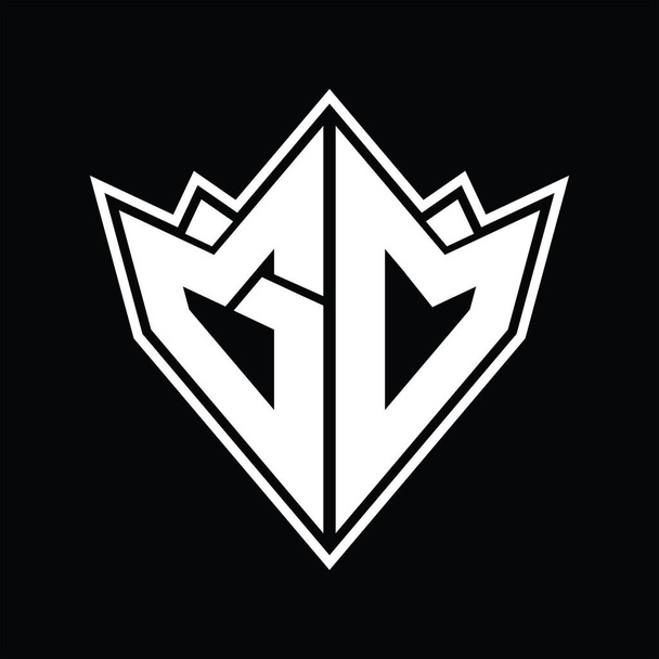 Монограмма логотипа GD с абстрактным шаблоном формы - Вектор,изображение