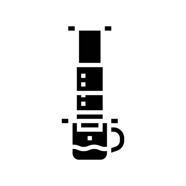 aeropress coffee equipment glyph icon vector illustration - Vector, Image