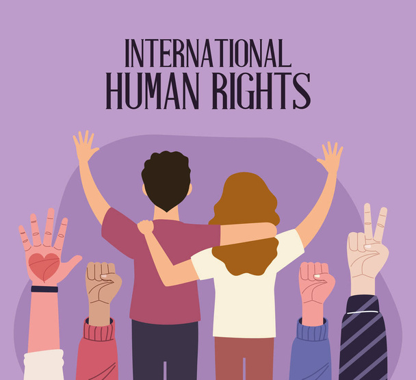 ακτιβιστές των ανθρωπίνων δικαιωμάτων - Διάνυσμα, εικόνα