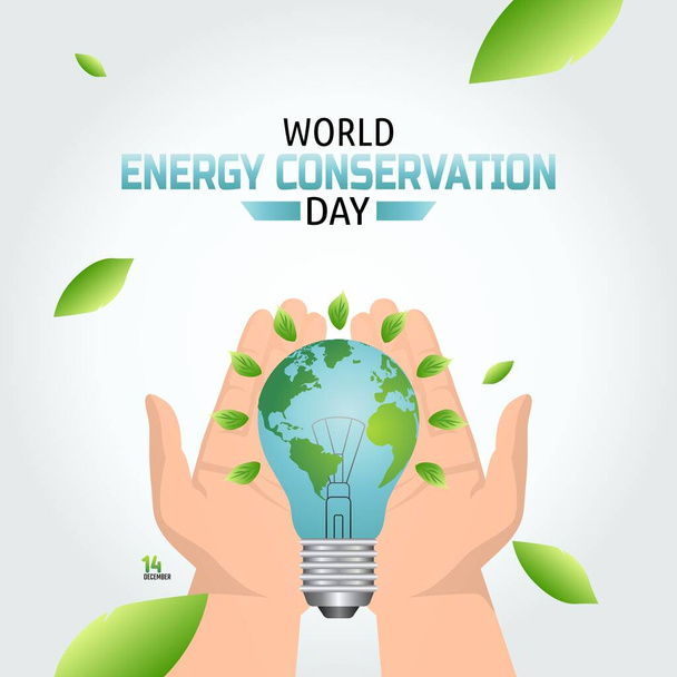 vector graphic of world energy conservation day good for world energy conservation day celebration. flat design. flyer design.flat illustration. - Vector, Image
