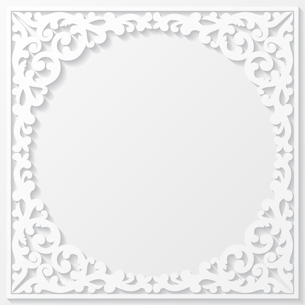Paper floral frame - Vector, Image