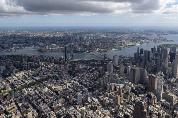 A scenic aerial view to New York City - Fotó, kép