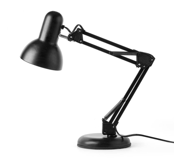 black table lamp isolated on white background - 写真・画像