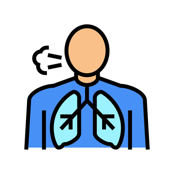 shortness of breath color icon vector illustration - Vector, Image