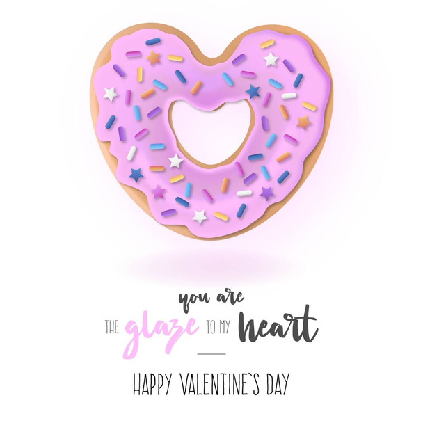 grappige achtergrond met liefde donut bericht ontwerp vector illustratie - Vector, afbeelding
