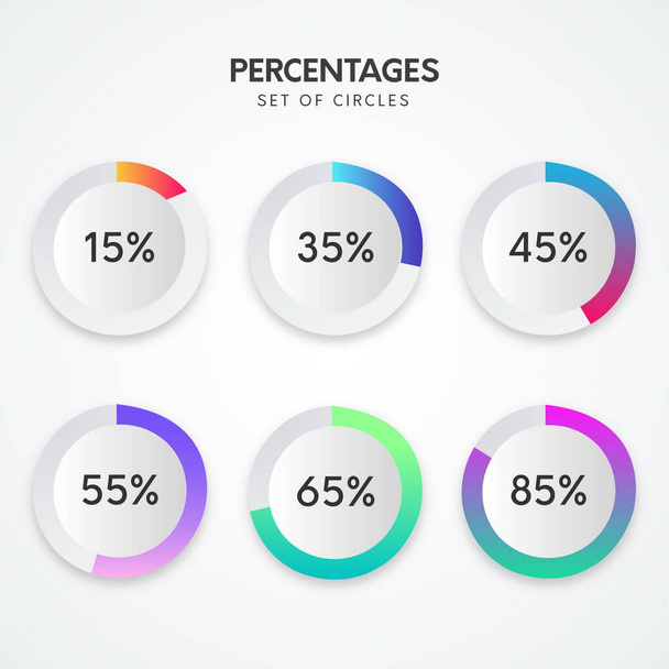 infografía con porcentajes ilustración vectorial de diseño - Vector, imagen