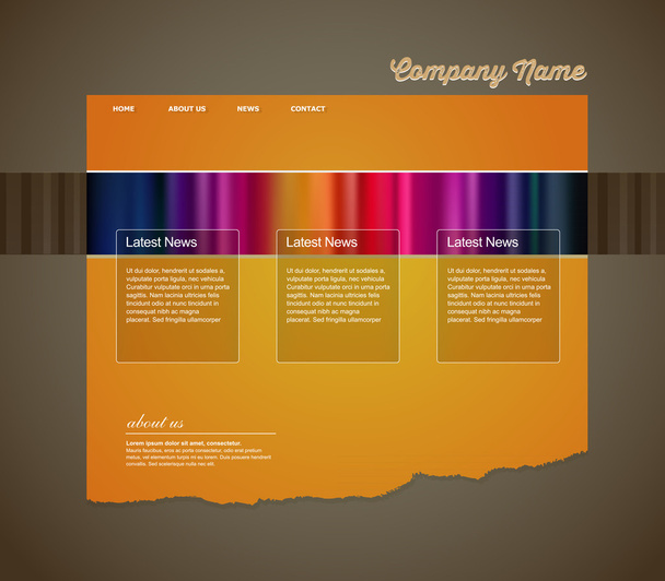 Website template with stripes. - Vector, Image