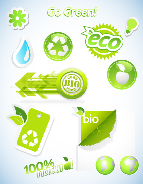 Set of ecology icons. - Vektör, Görsel