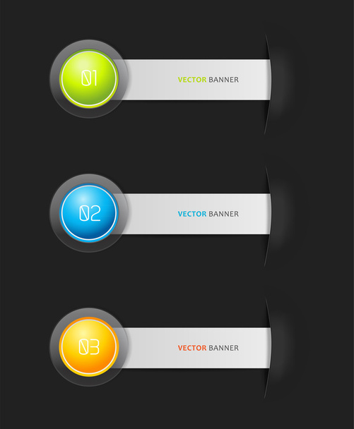 Set of 3 colorful stripes with place for your own text.  - Wektor, obraz