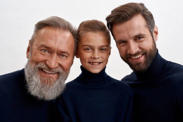 Portrait of happy three generations of men together - Photo, Image