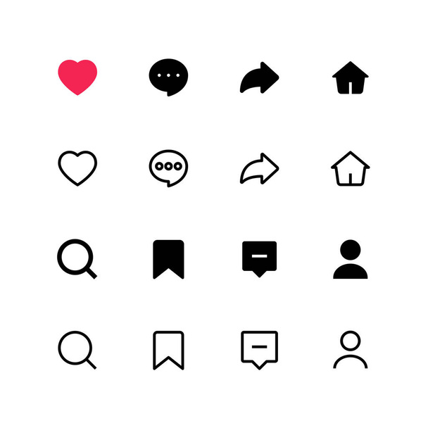 social media interface application icon - Vektor, kép