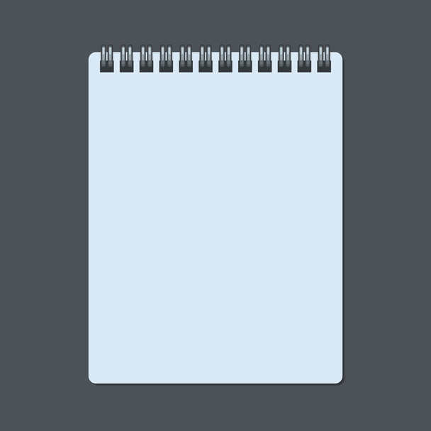 Realistinen Spiral Notepad Notebook Eristetty Dark. Vektori
 - Vektori, kuva
