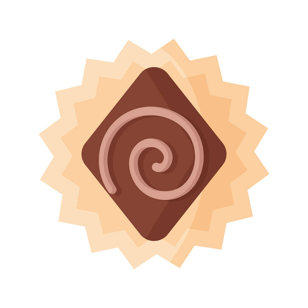 Rhombus melkchocolade met glazuur voor Valentijnsdag of vakantie. - Vector, afbeelding