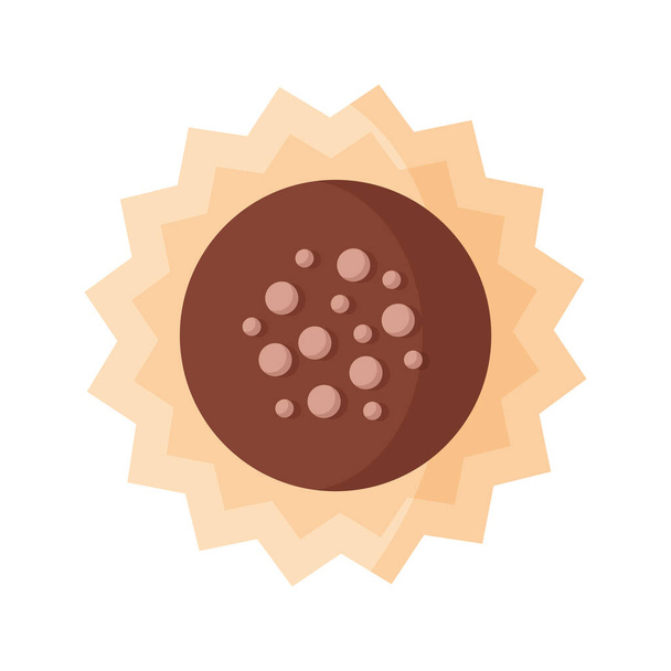 Cercle de truffe au chocolat avec glaçage pour la Saint-Valentin ou les vacances. - Vecteur, image