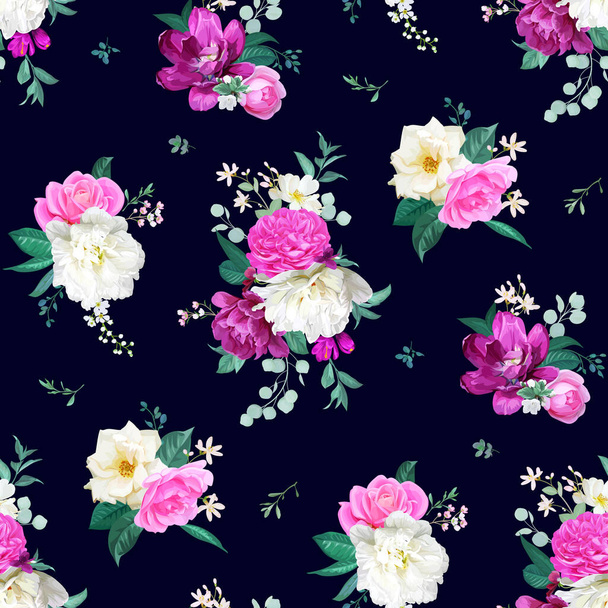 Seamless summer pattern with roses - Vektor, Bild
