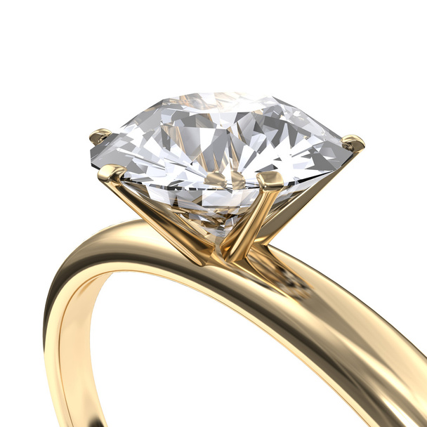 Ring van de diamant, geïsoleerd - Foto, afbeelding