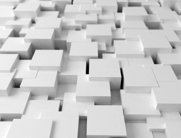 Abstract white cubes 3d background - Foto, afbeelding