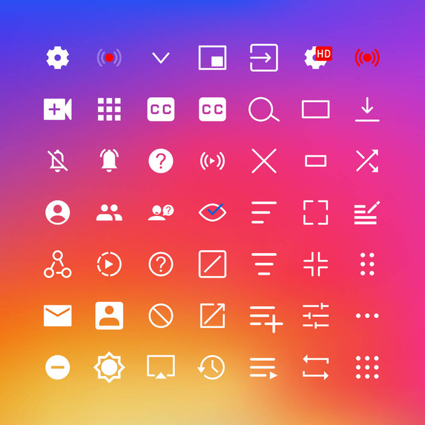 social media interface design icons - Vektori, kuva