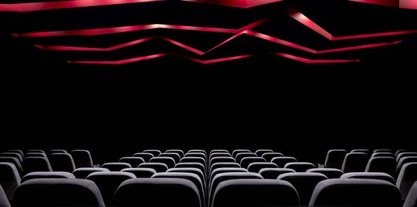 Salle de concert, salle de cinéma avec lumières éteintes et sièges souples. - Photo, image