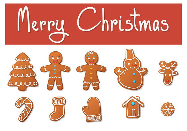 Gingerbread Cookie Різдвяні цукерки - Вектор, зображення