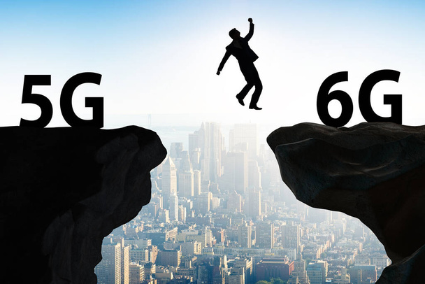 Concept of moving from 5g technology to 6g - Photo, Image