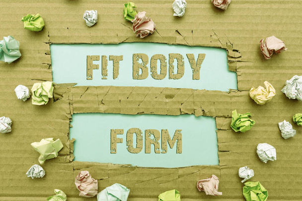 Kézírás jel Fit Body Form. Koncepció jelentése utal a test, amely tökéletesen összehangolja a forma és kontúr kialakulása új gondolatok Fedezze fel Friss ötletek elfogadása Változások - Fotó, kép