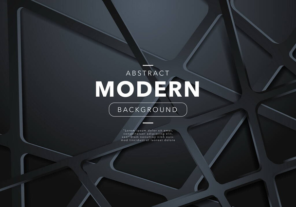 negro abstracto moderno fondo con formas diseño vector ilustración - Vector, Imagen